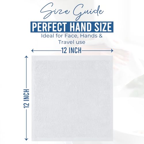Image of DAN RIVER 60 Pack Wash Cloths for Showering [12x12] - 100% Cotton Washcloths Premium Quality Flannel Face Cloths for Bathroom, Highly Absorbent and Soft Feel Wash Clothes, White