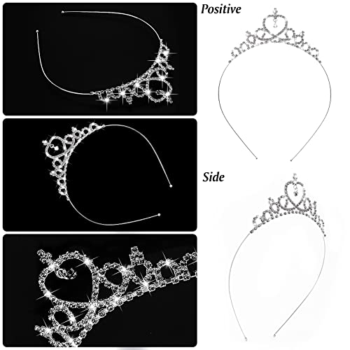 WLLHYF Silber Prinzessin Krone Kristall Schärpe Tiara Strass Stirnband Haarschmuck für Geburtstag Weihnachten Dekoration Frauen Mädchen Braut Hochzeit Haarbänder Schmuck (Silber)