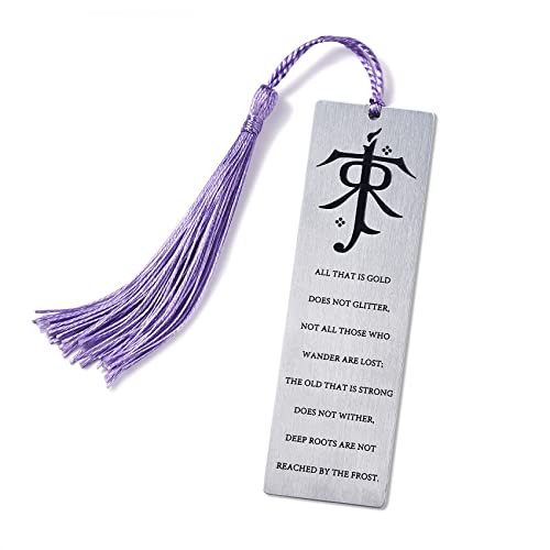 Herr der Ringe Merchandise Lesezeichen Tolkien Gifts LORT Edelstahl-Lesezeichen mit Quaste für Buchliebhaber Hobbits Merch Collection Geschenk (Tolkien) Cover