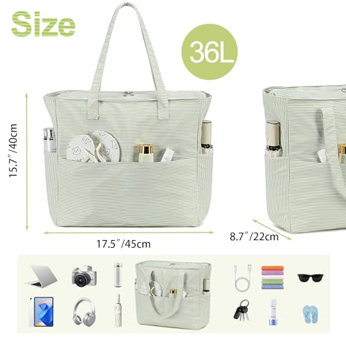 Image of Waterproof Beach Tote Pool Bags for Women Ladies Extra Large Gym Tote Carry On Bag With Wet Compartment for Weekender Travel