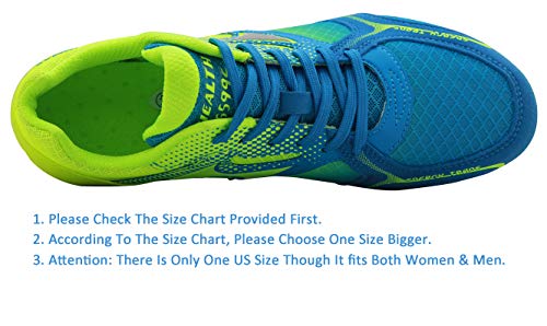 Health Track Spike Running Sprint Shoes Track And Field Shoes Mesh Breathable Lightweight Professional Athletic Shoes 5599 Blue For Kids, Boys, Girls,Womens, Mens #TOP3