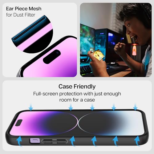 Image of KAPAVER GT EasyDo Clear Tempered Glass Screen Protector for iPhone 14 Pro with Applicator (2 Pack)