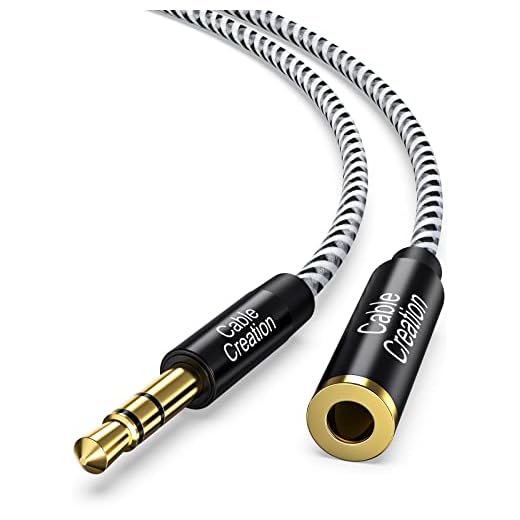 3.5mm Headphone Extension Cable, CableCreation 3.5mm Male to Female Stereo Audio Cable for Phones, Headphones, Speakers, Tablets, PCs, MP3 Players and More, (10ft/3m)