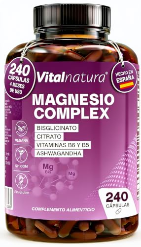 Vitalnatura Magnesio Complex Citrato Bisglicinato Ashwagandha 240 Cápsulas