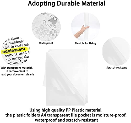 Image of ikis Heavy Duty L Folder File A4 Size Transparent Clear Document Holder Paper Holders Organizer (Pack of 10)