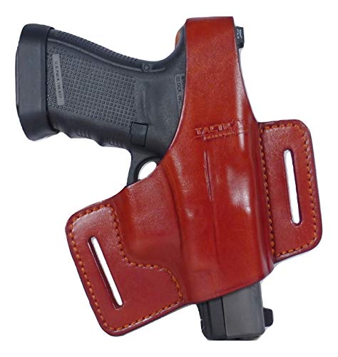 Tactical Scorpion Gear 2 Slot Brown Leather Holster Thumb Break: fits Glock 19 23 32,44, CZ P10c - Tactical Scorpion Gear