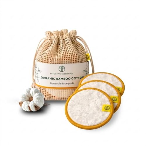 Image of Ultra Soft Reusable Bamboo Cotton Pads for Makeup Removal | Cleansing Pads for Face with Water, Serum, Micellar Water, Toner, Face Wash or Cleansing Oil | Washable up to 60 Times | Pack of 3