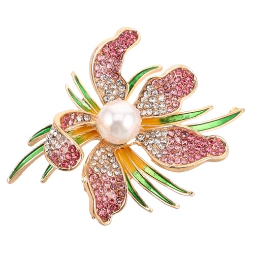 Broche orchidée et perle rouge, le cadeau rétro idéal pour illuminer sa robe
