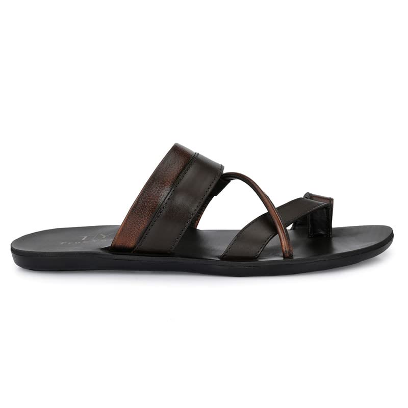 Image of Men's Original Leather Slippers | Thong Slippers For Men | Stylish & Trendy | Double Toned | Durable | Casual