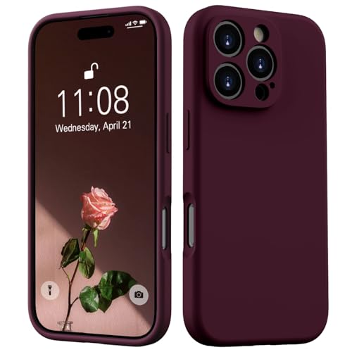 HGH Flüssig Silikon Hülle für iPhone 16 Pro, Handyhülle für iPhone 16 Pro Hülle, 3-Schicht-Struktur FallSchutz Case mit ...