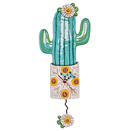 Allen Designs P1856 Whimsical Cactus Pendulum Wall Clock Desert Bloom #TOP6