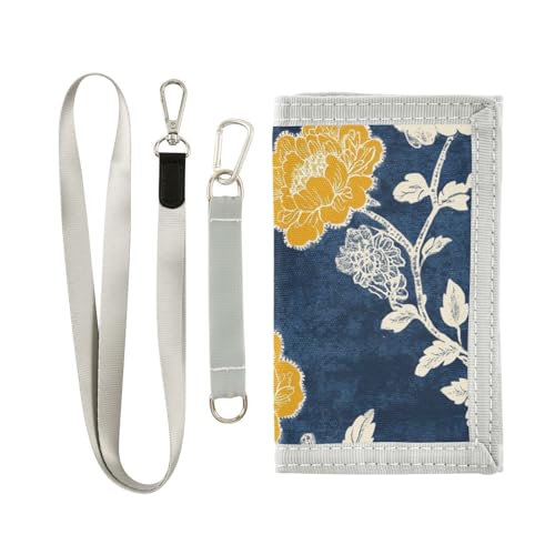 Carnation Lace Mustard Yellow Denim Blue trifold mens portafoglio da viaggio per carte di credito minimalista borsa colorata con cordino cartera para hombre Pizzo Garofano Giallo Senape Blu