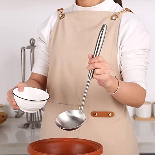 Miniatura 4 de Juego de utensilios de cocina de acero inoxidable 304 con soporte, 7 cucharas de cocina de metal, herramientas de cocina con soporte giratorio,