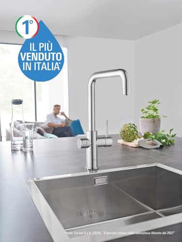 Grohe Blue Home Miscelatore Monocomando Per Lavello Con Sistema Filtrante Dell'acqua, Bocca U, Filtro Acqua Incluso, Cromo, 31456001 - 2