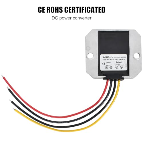 Spannungswandler Wasserdichter DC-DC 12V Spannungsstabilisator, DC 8V-40V bis 12V 3A 36W Automatischer Step-Down-Up-Spannungsregler-Leistungswandler für Auto Motor