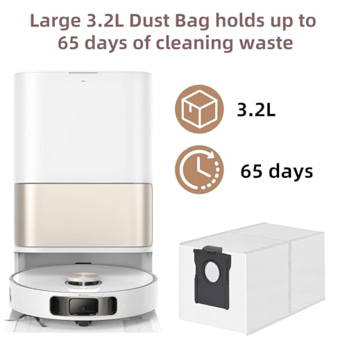 Image of TriCut Brush Accessories Replacement Parts for Dreame X40 Ultra / X30 Ultra / L30 Ultra / L10s Ultra / L20 Ultra / L10s Pro / L40 Ultra, MOVA P10 / P10 Pro / P50 Pro, includes 4 mop cloths, 4 dust bags