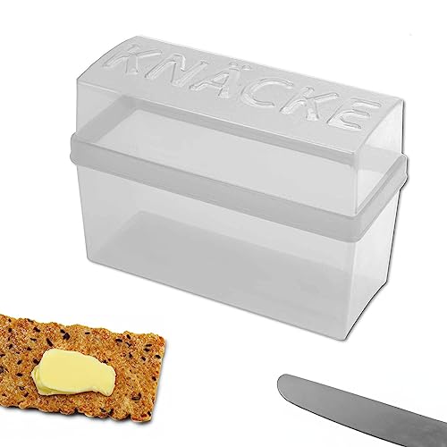 WESTCRAFT 1er | 2er | 4er Knäckebrot Box Set für z.B. Sauerteig Roggen Crisp Knäcke | finnisches schwedisches Knäcke Brot in Scheiben | Aufbewahrung | kleine Mini Brotbox 20 x 14 x 9 cm Weiß