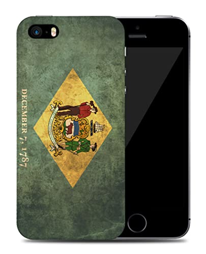 Previene graffi sul telefono Delaware - Cover per Apple iPhone 5, con bandiera dello Stato Americano Americano, per iPhone 5S, iPhone SE (2016)