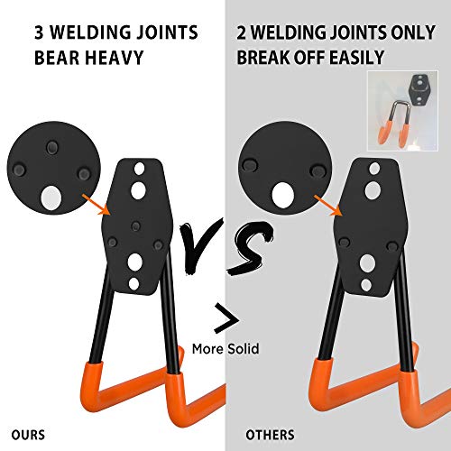 ORASANT Garage Hooks Heavy Duty 10 Pack, Steel Garage Storage Hooks for Garage Organization, Super Strong Utility Garage Wall Hooks, Garage Hangers Tool Hangers for Bikes, Ladders etc. (Orange)