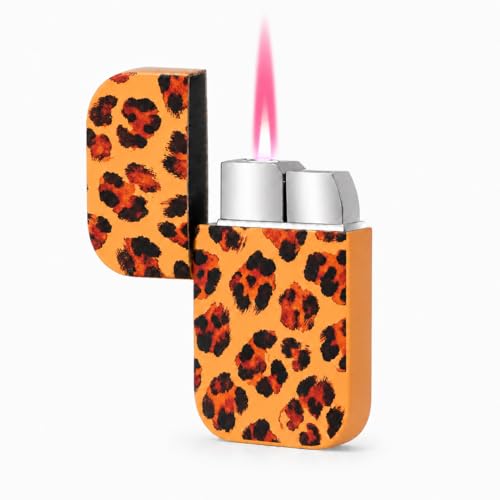 Encendedor con llama rosa y diseño de leopardo miniatura 1