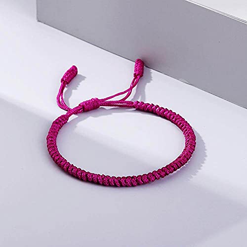 ANGYANG Bracciale Intrecciato,Filo di Nylon Viola Intrecciato A Mano Nodi Buddisti Tibetani Braccialetti con Ciondoli Regolabili Regalo di Amicizia Fortunato per Ragazzo Ragazza Coppie Uomo Donna