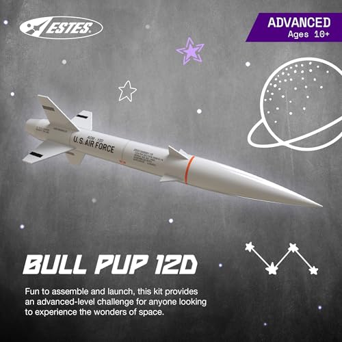 Estes 7000 Bull Pup 12D Rocket-Building Kit, Advanced Flying-Rocket-Model Kit for Ages 10+ - Image 2