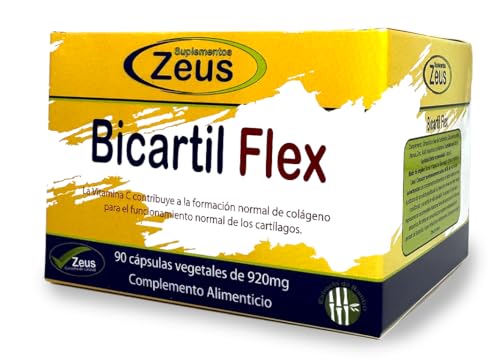 BICARTIL FLEX reduce la inflamación del sistema muscular/articular, mejora la flexibiliad, Evita la destrucción del tejido osteoarticular, 90 cps vegetales
