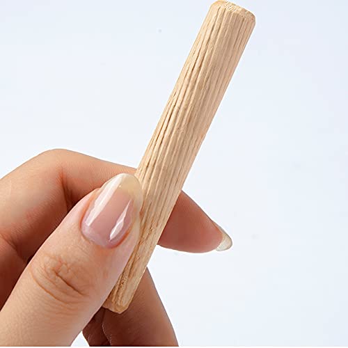 Medsuo 21pcs Wooden Dowels Assorted M6 M8 M10 Hard Wood Grooved Plugs Furniture Woodwork Grooved Fluted Pin Craft for Grooved Fluted, Craft, DIY, Carpentry (6mm 8mm 10mm)