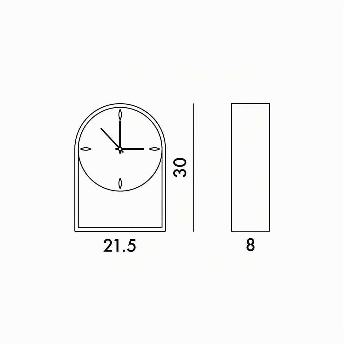 Kartell Air du Temps Orologio, Cristallo, Transparente/Oro, 21.5 x 8 x 30 cm