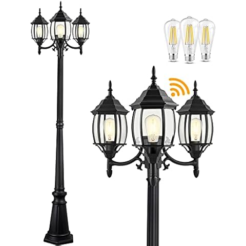 Outdoor Lamp Post Light with Dusk to Dawn Sensor Cover
