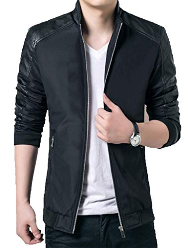 XueYin Men's Softshell Full Zip Lightweight Casual Wear Jacket(Black,S size)