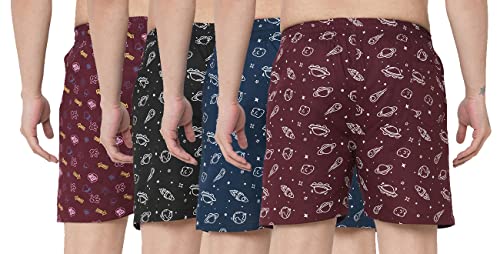 Image of GoSriKi Men's Cotton Printed Boxer Shorts (Pack of 4) (ANL-BXR-PACK-4-GS-072)