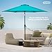 Tempera 9ft Patio Market Outdoor Table Umbrella with Push Button Tilt and Crank,Large Sun Umbrella with Sturdy Pole&Fade resistant canopy,Easy to set, Turquoise