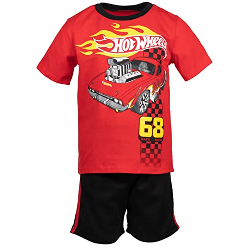 Image of Hot Wheels Boys' Athletic 2-Piece T-Shirt and Shorts Set Toddler to Big Kid
