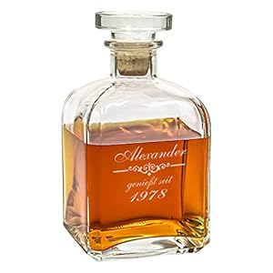 Geschenke 24 Whisky Karaffe mit Gravur I Edel I personalisiert mit Name und Geburtsjahr I gravierte Geschenkidee für…