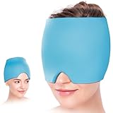 Comfytemp Migräne Maske Gel Kühlmaske, 360°umgeben Augenmaske Schlafmaske Kalt Wärme Kompresse für Kopfschmerzen und Trockene Augen Fieber Erkältung Kühlmütze Kühlhaube