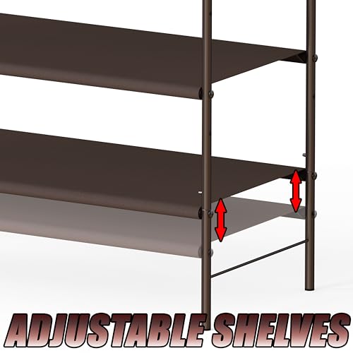 Image of Simple Houseware 3-Tier Shoe Rack Storage Organizer, Bronze - Space-Saving Shoe Shelf, Holds 9-16 Pairs, Sturdy Metal Frame, Easy Assembly - Closet, Entryway, Bedroom Shoe Storage Solution