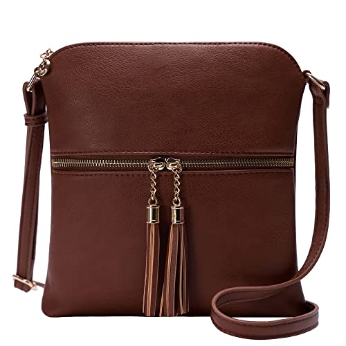 Image of Solene Womens Lightweight Medium Crossbody Purse with Tassel, Perfect Size Crossbody Bags for Daily Use, travel