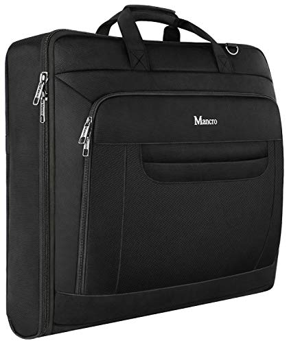 Mancro Housses de Costume 46 Pouces de Voyage Housses de Vêtements pour Transport Sac de Costume Sacs de Voyage Sac de Sport Poches de Rangeme Sac de Protection pour Costumes