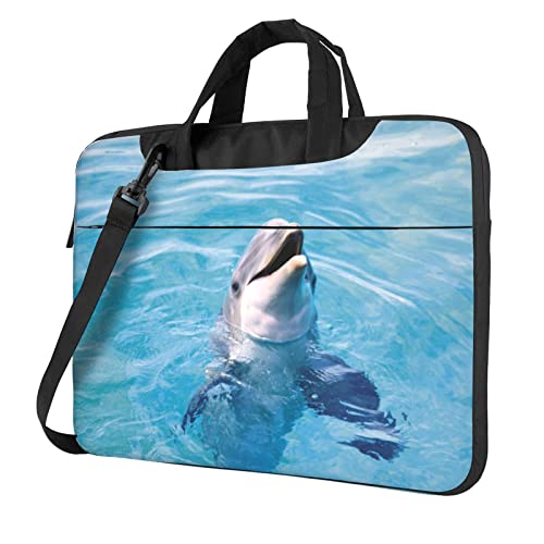 Sac ordinateur 14 pouces Happy Dolphin noir au design dauphin ergonomique
