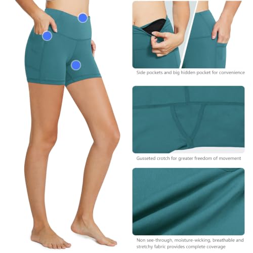 Image of baleaf Women's High Waist Biker Shorts with 3 Pockets