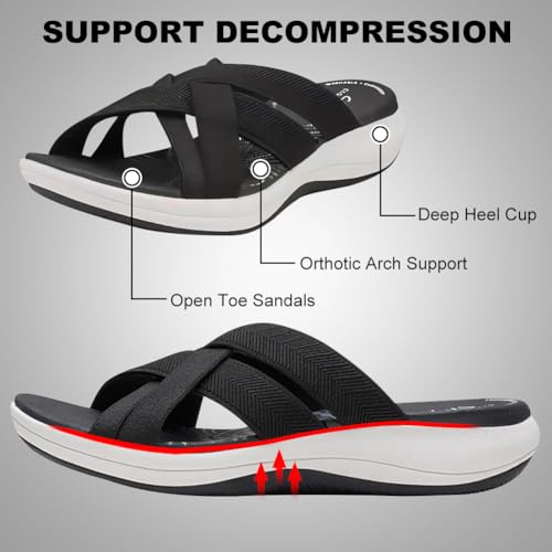 Orthopedic Sandals for Women Comfortable Recovery Slides with Arch Support Plantar Fasciitis Slides Slippers Women Summer2