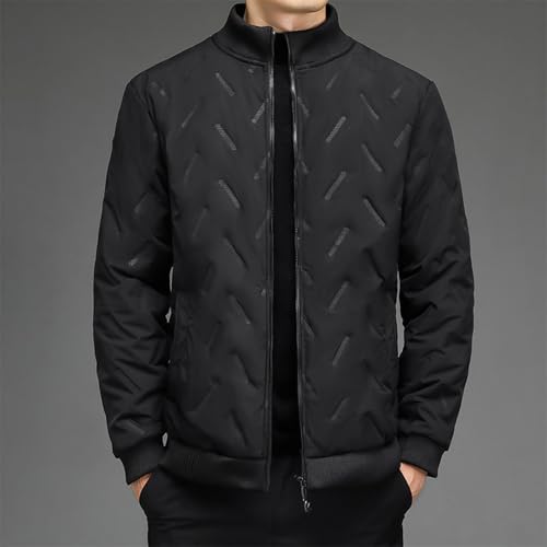 Genérico Plumas Chaqueta Hombre, Chaqueta Hombre Acolchada Ligera Sin Capucha Mangas Largas Fino Abrigo Plumas Holgado con Cremallera Invierno Cálida Ultralight Chaqueta Acolchada Al Aire Libre - imagen 7