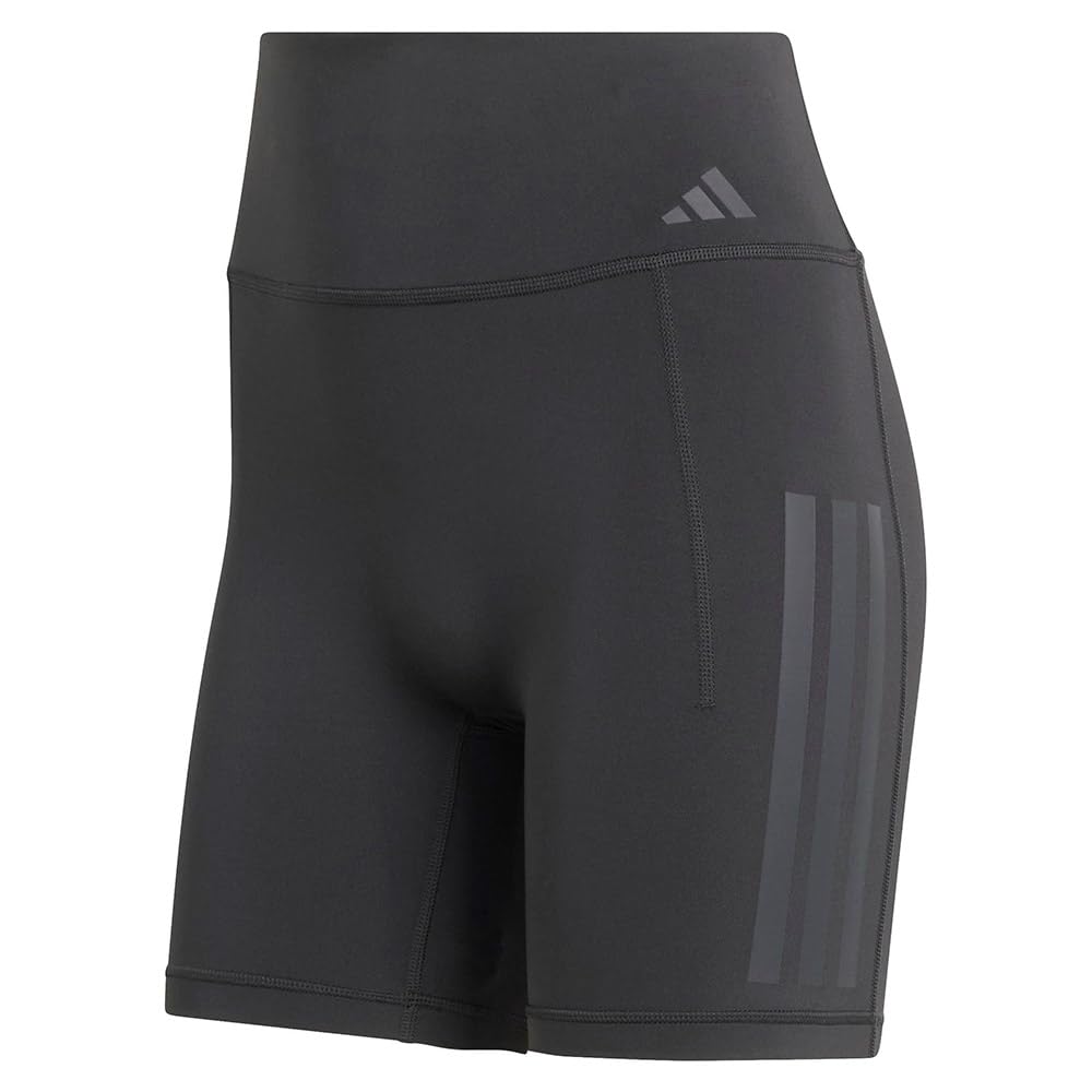adidas Women's Optime Workout 3-Stripes Short Leggings, black, XS 7 inch