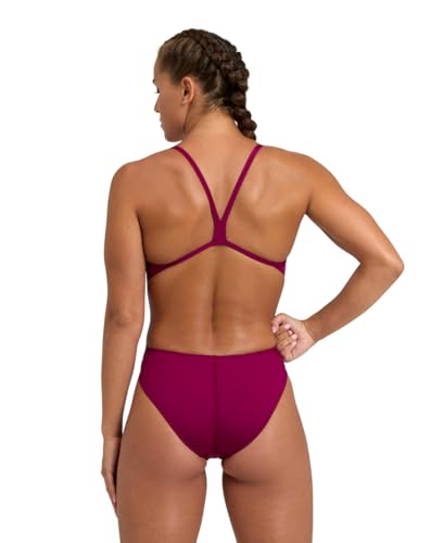 Image of Arena Women's Solid Team Swimsuit Challenge Back MaxLife Open Back Bathing Suit Athletic Swimwear