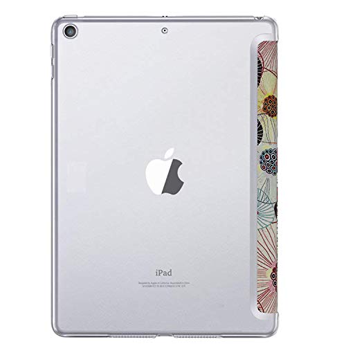 Image of DuraSafe Cases iPad PRO 12.9 2 Gen 2017 [ iPad 12.9 Inch 2nd ] A1670 A1671 MQDC2HN /A MQDD2HN /A MQDA2HN /A MP6H2HN /A Trifold Printed Hard Smart PC Transparent Back Cover - Yarn Flowers