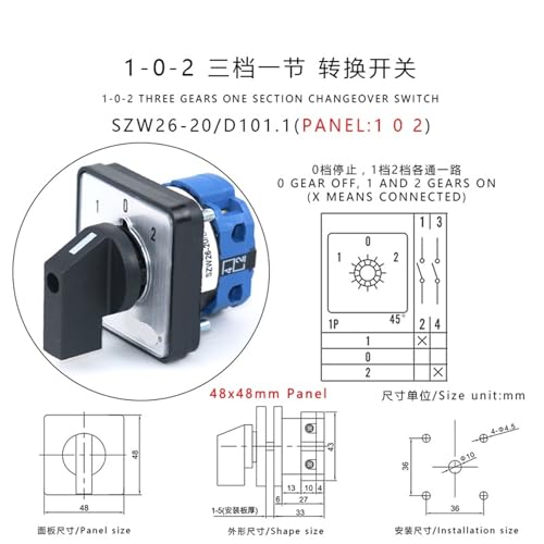 Interrupteur à cames SZW26 robuste inverseur de commande rotatif 660V 20A