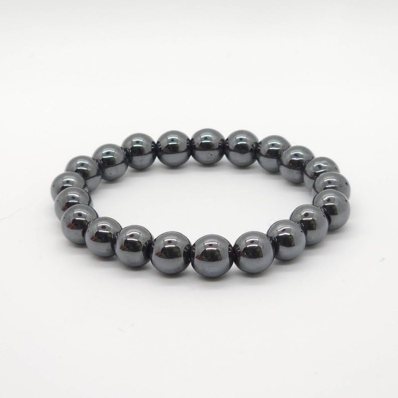 LKBEADS Naturalna hematyt 8 mm rondelle smooth 7 cali półprecyzyjne koraliki bransoletka z koralikami dla mężczyzn i kobiet, uzdrawiająca, kryształowa, rozciągliwa, bransoletka z koralikami, uniseks,
