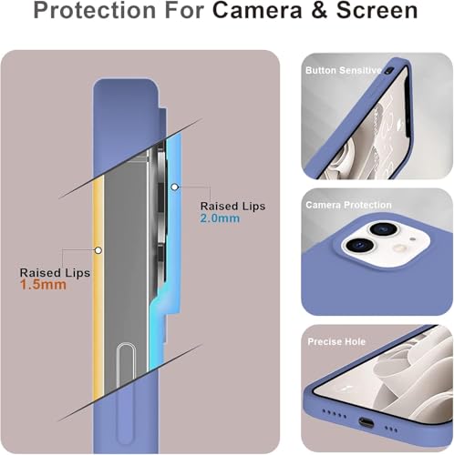 Image of DIZORO Silicone Back Case for iPhone 12 /12 Pro, Soft-Touch Phone Microfiber Silicone Back Cover for iPhone 12 /12 Pro -Lavender