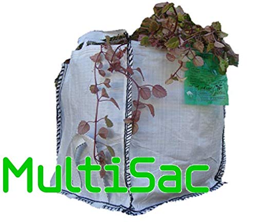 MULTISAC 10. Big Bag 45x45x45cms. FIBC 500 KG con asa para facilitar la descarga. Ideal para la gestión de escombros y jardinería. (10 unidades)